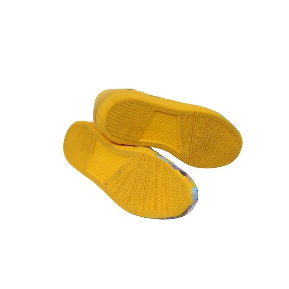 Lanvin Gallery Dept Mens Clay Sneaker US10 43 Yellow Leather Multicolor Painted - Picture 7 of 8